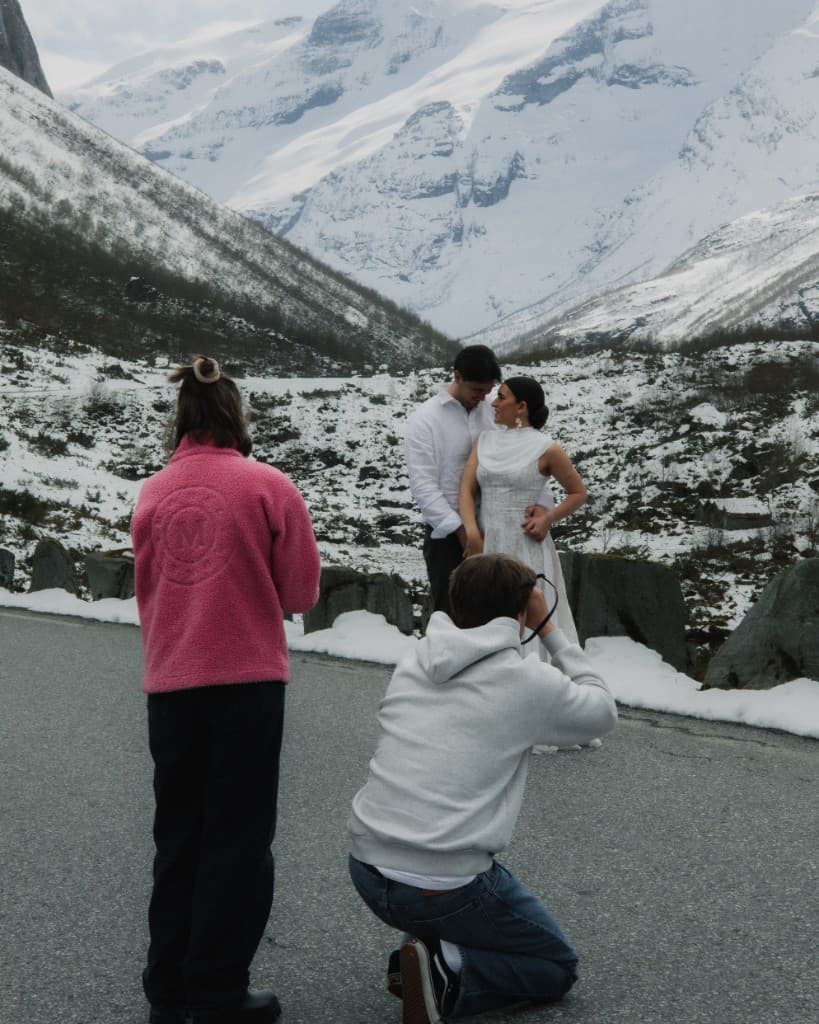 Gullbekk Visuals behind the scenes — styled shoot on location in the mountains